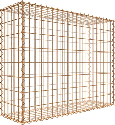 Produktbild von Rostige Gabione 100 cm x 80 cm x 30 cm (L x H x T), Maschenweite 5 cm x 10 cm, Spirale