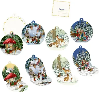Produktbild von Nostalgischer Geschenkanhänger - Pop-up mit Kuvert (einzeln) (Behr)