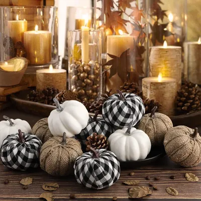 Obrázek produktu pro Benjia 12 kusů dýně Podzimní dekorace Venkovní Halloween Podzimní dekorace
