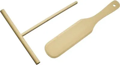 Productafbeelding van Famanu Crêpe spatel en deegverspreider set - 2-delige houten set voor het moeiteloos bereiden van crêpes