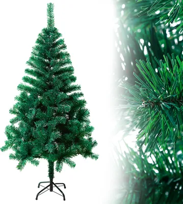 Image de UISEBRT Arbre de Noël artificiel 180cm Sapin de Noël Arbre de Noël artificiel Arbre de décoration avec support de sapin Décoration de Noël Vert PVC