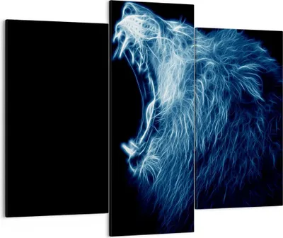 Produktbild von Bild auf Leinwand - Leinwandbild - Abstraktion Tier - 130x100cm - Wand Bild - Wanddeko - Leinwanddruck - Bilder - Kunstdruck - Wanddekoration - Leinwand bilder - Wandkunst - CB130x100-3797