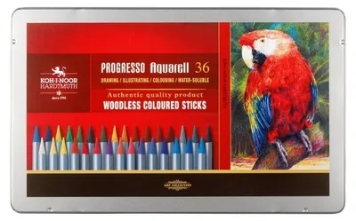 Produktbild von Progresso Aquarell- Vollminenstifte  36er Set im Metalletui