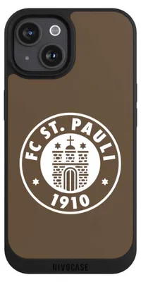Produktbild von NIVOCASE Handyhülle für Apple iPhone 15  Hülle NIVOpure Case Schwarz FC St. Pauli Offizielles Lizenzprodukt Wappen