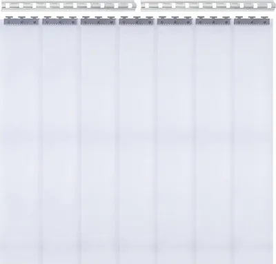Produktbild von PVC Streifenvorhang - Türvorhang für Kühl-/Gefrierraum - 7 Streifen 2 m x 18 cm - Stärke 2 mm - Gesamtbreite 1,05 m - Beige transparent