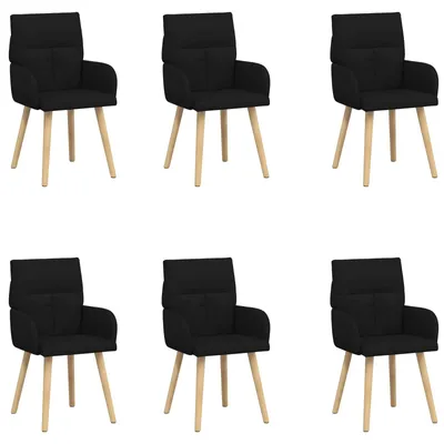 Produktbild von vidaXL Esszimmerstühle 6 stk. Stoff Schwarz 60 x 56 x 96 cm