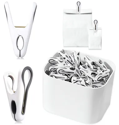 Produktbild von Wäscheklammern 24er-Pack, Grau, Robuste Mini-Wäscheklammern Mit Metallfeder Für Außenbereich Und Lebensmittelverpackungen