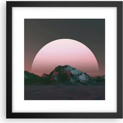 Produktbild von Gerahmtes Poster - Schwarzer Rahmen - Landschaft Berge Sonne - 30x30 cm - Wand Bild - Wanddeko - Wandbilder - Kunstposter - Wandposter - Bilderrahmen - Bilder - Kunstdruck - Wandbild - P2BAC30x30-4320