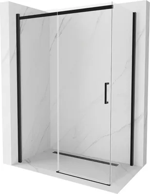 Zdjęcie produktu dla Mexen Omega kabina prysznicowa rozsuwana 130 x 70 cm, transparent, czarna - 825-130-070-70-00