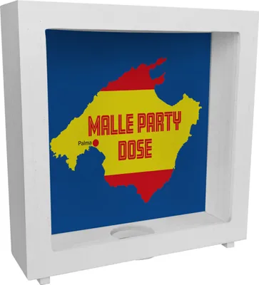 Produktbild von Malle Party Rahmen Spardose aus Holz mit Mallorca Motiv
