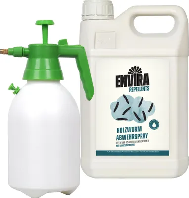 Produktbild von Envira Holzwurm Abwehrspray 5L + 2L Drucksprüher - Spray mit Langzeitwirkung gegen Holzbock & Holzwurm