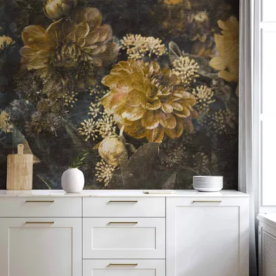Produktbild von Vlies Fototapete - Retro Flowers - Second Variant 350x245 cm Blumen b-C-10121-a-b