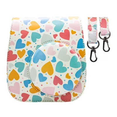 Obrázek produktu pro Pouzdro pro Instax Mini 12 Pouzdro s popruhem přes rameno - různé vzory (Srdce 1)