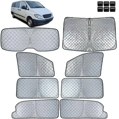 Produktbild von Sonnenschutz Verdunklung 8-teilig Thermo für Mercedes Vito Viano W639 2003-2014