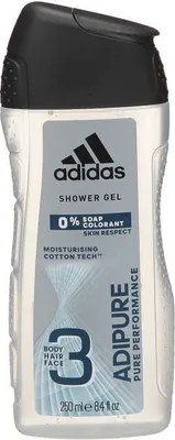 Zdjęcie produktu dla Adidas Adipure Zel pod prysznic dla mezczyzn, 250 ml (PRODUKT Z NIEMIEC)