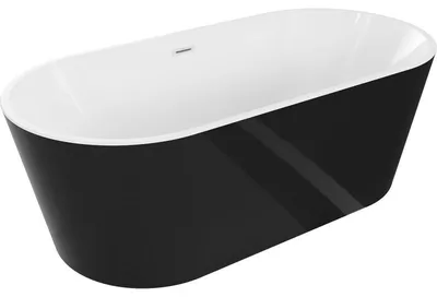 Obrázek produktu pro Mexen Luna volně stojící vana 160 x 75 cm, bílá/černá, bílý přepad - 52031607575-20