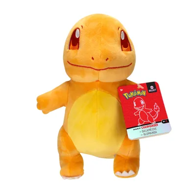 Produktbild von Pokemon Monochrom Plüschfigur (20cm) Pikachu Glumanda Schiggy Bisasam