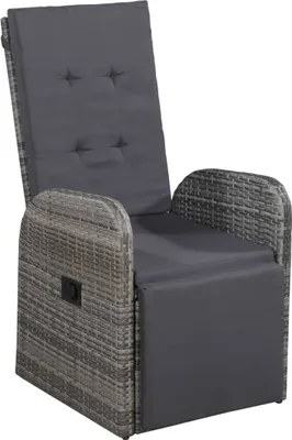 Image de vidaXL Ensemble Bistro 3 pièces avec coussins Poly Rattan Gris