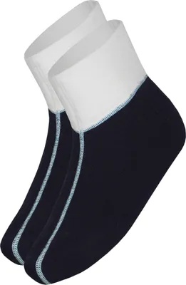 Produktbild von wobera Angora Fußwärmer oder Bettschuhe mit 70% Angora für Damen und Herren (Größe: 1 (35-37), Farbe: marine mit weißem Bündchen)