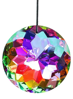 Imagen del producto de Prisma de cristal, atrapasoles con efecto arcoíris, vidrio de color AB, 75 mm
