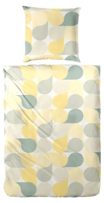 Produktbild von Bettwäsche Renforce Tränen grün-gelb 135 x 200 cm