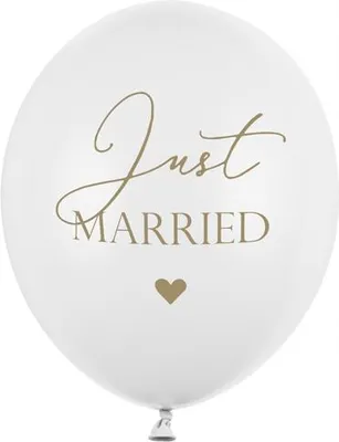Produktbild von Just Married Luftballons, weiß, 30 cm 1 Stk.