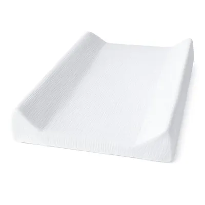 Produktbild von DOLCE SONNO Wickelauflagenbezug Musselin 50x70 cm – Atmungsaktiv, Sanft zur Babyhaut, 100% Baumwolle, Weiß