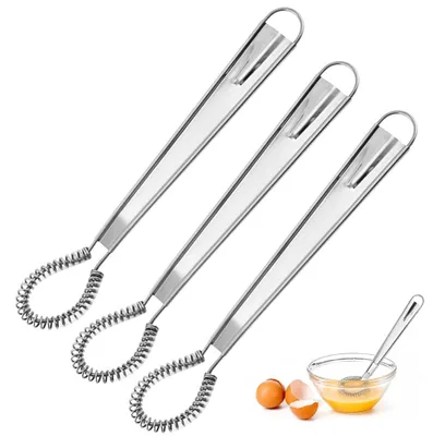 3 Schneebesen aus Edelstahl, ergonomisch, mit Aufhängehaken