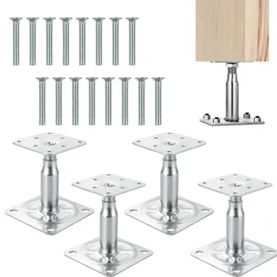 Immagine prodotto di Solidchoice - Set di 4 supporti regolabili per pali, con viti