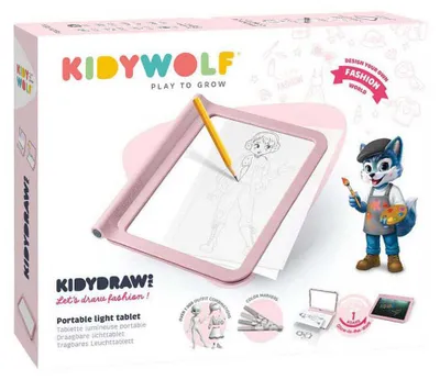 Image de Kidywolf Kidydraw-pro, planche lumineuse A4 2 en 1, rose