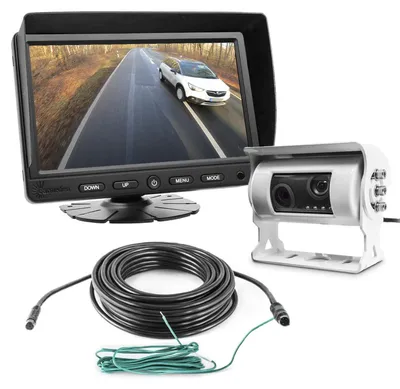 Produktbild von Carmedien CM-DKRFS3 Twin Rückfahrsystem 12V 24V Dual Rückfahrkamerasystem digitaler Rückspiegel Wohnmobil Transporter LKW Doppel Rückfahrkamera