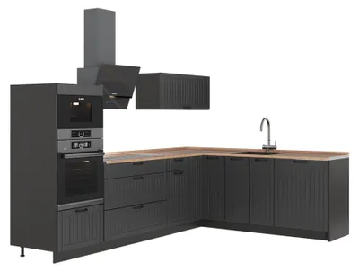 Immagine prodotto di Cucina angolare completa Vicco Fame-Line Grigio scuro/Antracite 287 x 60 cm, PL Rovere, Model 63462