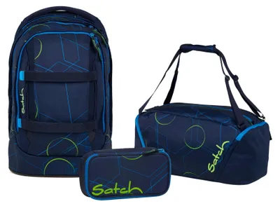 Produktbild von Satch, Schulrucksack-Set PACK Blue Tech 3-teilig, ab 5. Klasse