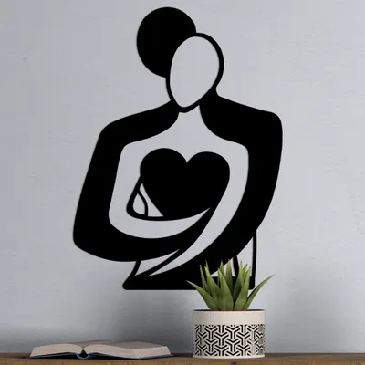 Produktbild von Wallity, Love- TNL1984, Schwarz, Sonstige Wohndekorationen, 70 x 0,15 x 52 cm, 100% Metall (Dicke: 1