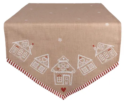 Obrázek produktu pro Běžec na stůl Clayre & Eef 50x160 cm hnědý bavlněný perník