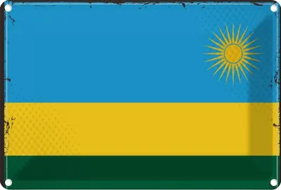 Produktbild von vianmo Blechschild 20x30 cm Ruandas Rwanda Flagge Fahne Wappen