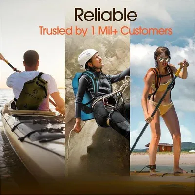 Produktbild von Famanu Rucksack wasserdicht mit Schulterriemen und wasserdichter Telefonhülle - Rolltop-Tasche für Kajakfahren, Wandern, Camping, Angeln, Bootstouren