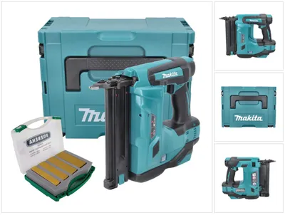 Obrázek produktu pro Akumulátorová rozbrušovací hřebíkovačka Makita DBN 500 ZJ 18 V 15-50 mm + Makpac + rozbrušovací hřebíky J-Box 8000 ks - bez akumulátoru, bez nabíječky