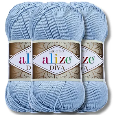 Produktbild von Alize 3x 100g Diva Wolle, Uni, Häkeln, Stricken (350)