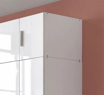 Produktbild von Kleiderschrankaufsatz Malta Aufsatz für Kleiderschrank weiß Hochglanz 50cm 1-türig