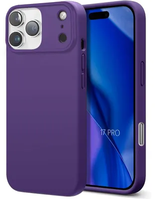 Image de Coque pour iPhone 17 Pro, Protection Silicone Souple Doux Slim Anti-Rayures Violet Foncé