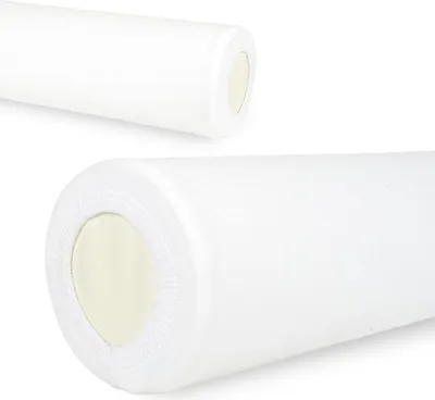 Obrázek produktu pro Habys velurový potah pro polštářek pod krk | 15x60 cm | Napínací potah s gumou | Masážní fyzioterapeutický wellness | Bílý