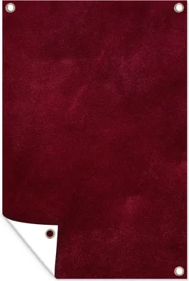 Produktbild von MuchoWow® 60x90 cm Outdoor-Poster Gartendeko Sichtschutz Garten Poster für den Garten  Leder - Rot - Textur