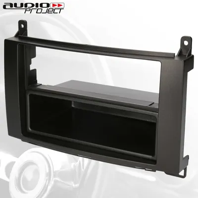 Produktbild von Audioproject A368 - Autoradio Radioblende 2-DIN kompatibel mit Mercedes Benz A Klasse W169 - B Klasse T245 - Viano W447 Vito W639 Sprinter W906 Doppel-DIN Ablage-Fach 1-DIN Auto-Radio Blende schwarz