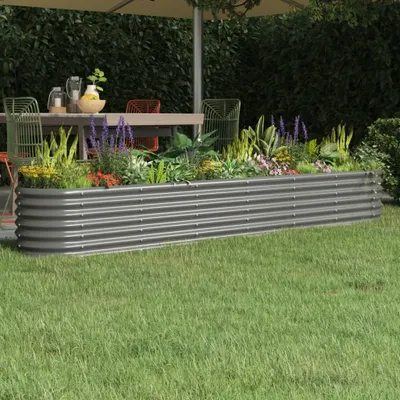 Produktbild von Cloris Designermöbel Hochbeet Pulverbeschichteter Stahl 260x40x36 cm Grau 2024 Neu
