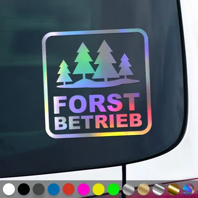 Produktbild von PantherPixel Forstbetrieb Forstzubehör Aufkleber Forstbedarf Sticker Auto Geschenkidee Farbe Oilslick-Hologramm