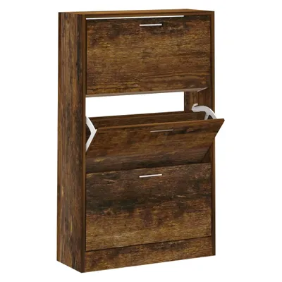 Zdjęcie produktu dla vidaXL Szafka na buty dąb wędzony 63x24x103 cm materiał drewnopochodny