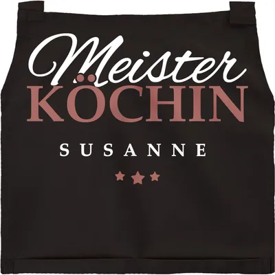 Produktbild von Kochschürze Küchenschürze Damen Meisterköchin personalisierte Schürze für Frauen mit Namen Baumwolle SpecialMe® Damen schwarz unisize