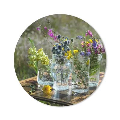 Produktbild von MuchoWow® Mauspad Mousepad Vase - Blumen - Farben 40x40 cm - Mousepads - Maus Mat - Pad - Mausunterlage - Schreibtisch Accessoires