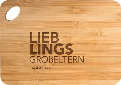 Produktbild von Mr. & Mrs. Panda Frühstücksbrettchen Großeltern - Transparent - Geschenk, Grosseltern, Enkelkind, Spruch, Geburtstag, Holzbrett, snackbrett, Schneidebrett, Brett